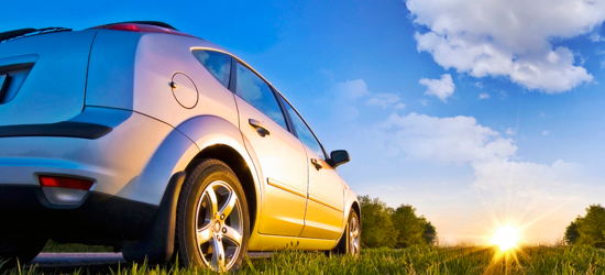 Automobile with Scenic background